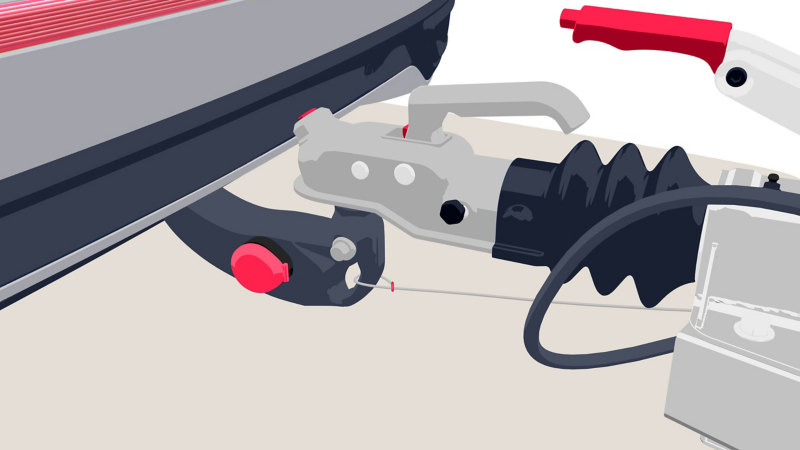 Illustration: Fixing the breakaway cable – mounting a trailer