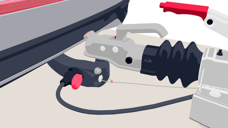 Illustration: Sicherstellung der Elektrik – Montage eines Anhängers