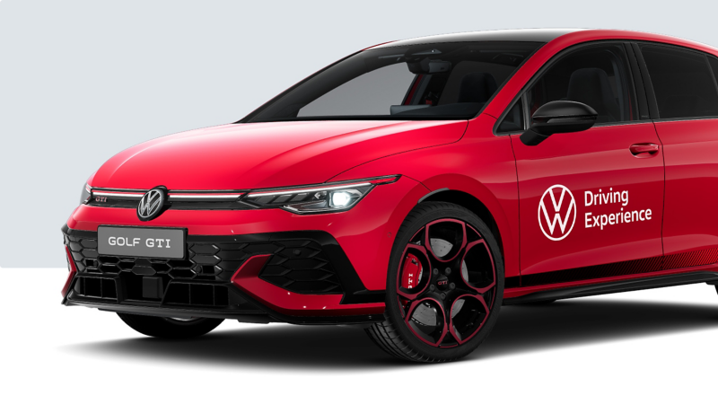 Cropped view of VW Driving Experience training vehicle – VW Golf GTI Edition 50