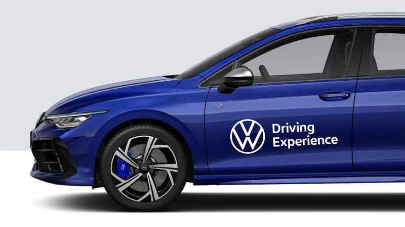 Cropped view of VW Driving Experience training vehicle – VW Golf R Variant