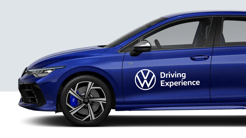 Cropped view of VW Driving Experience training vehicle – VW Golf R
