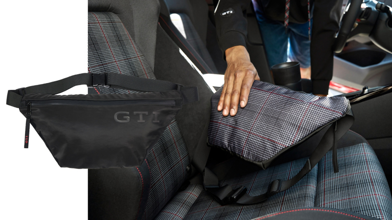 Close-up VW GTI hip pocket in VW car