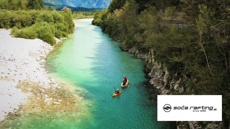 Vogelperspektive auf Soča River