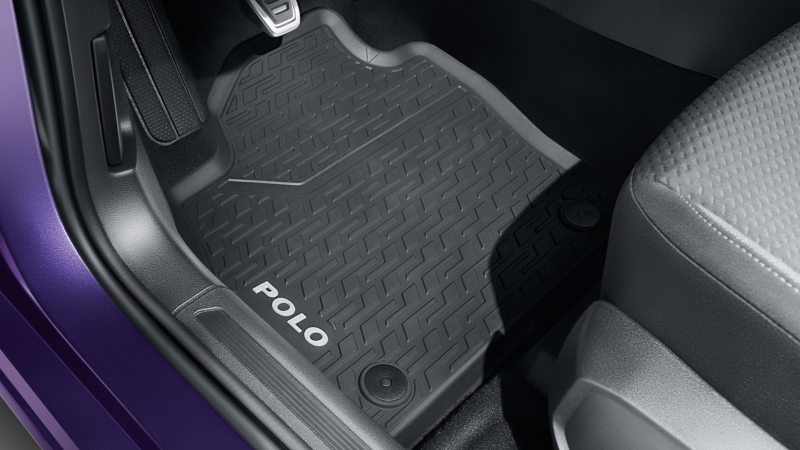 VW Accessories all-weather floor mat with “Polo” writing
