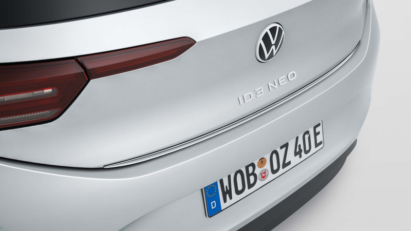 VW ID.3 Neo fitted with VW Accessories protective strip for the tailgate