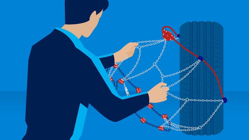 Illustration of removing the snow chain: Guide to dismantling snow chains