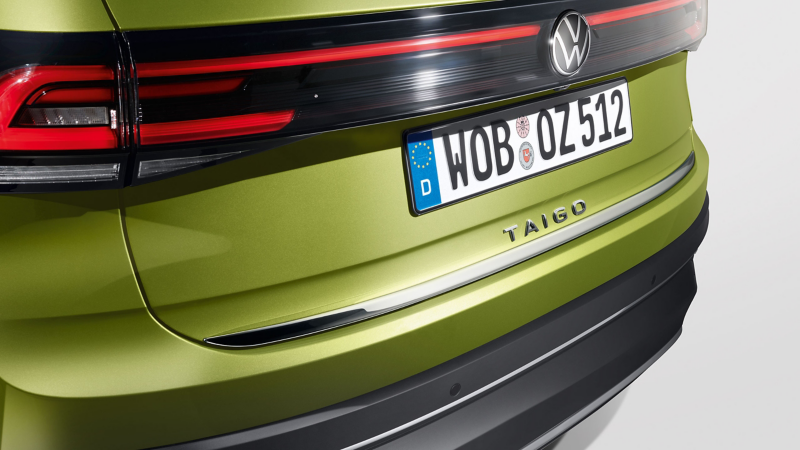 Protective strip for the tailgate by VW Accessories on a VW Taigo