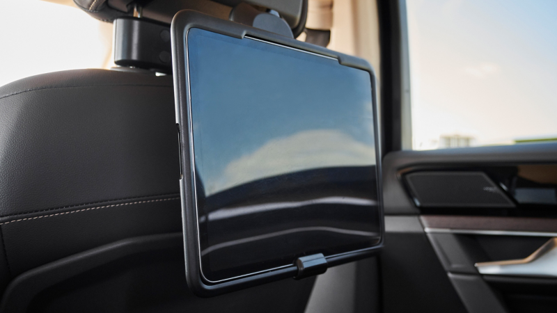 VW Accessories tablet holder from the modular travel and comfort system