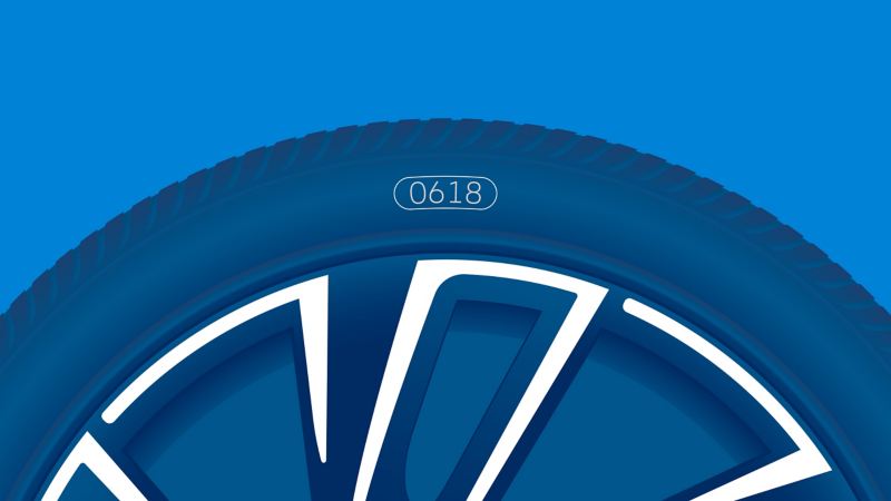Illustration of tyre labelling: Date of manufacture (DOT)