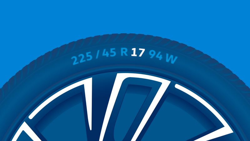 Illustration of tyre labelling: Rim diameter in inches