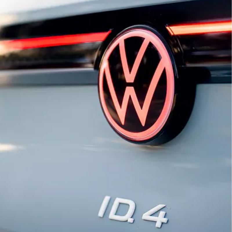 VW logo on an ID.4 model.