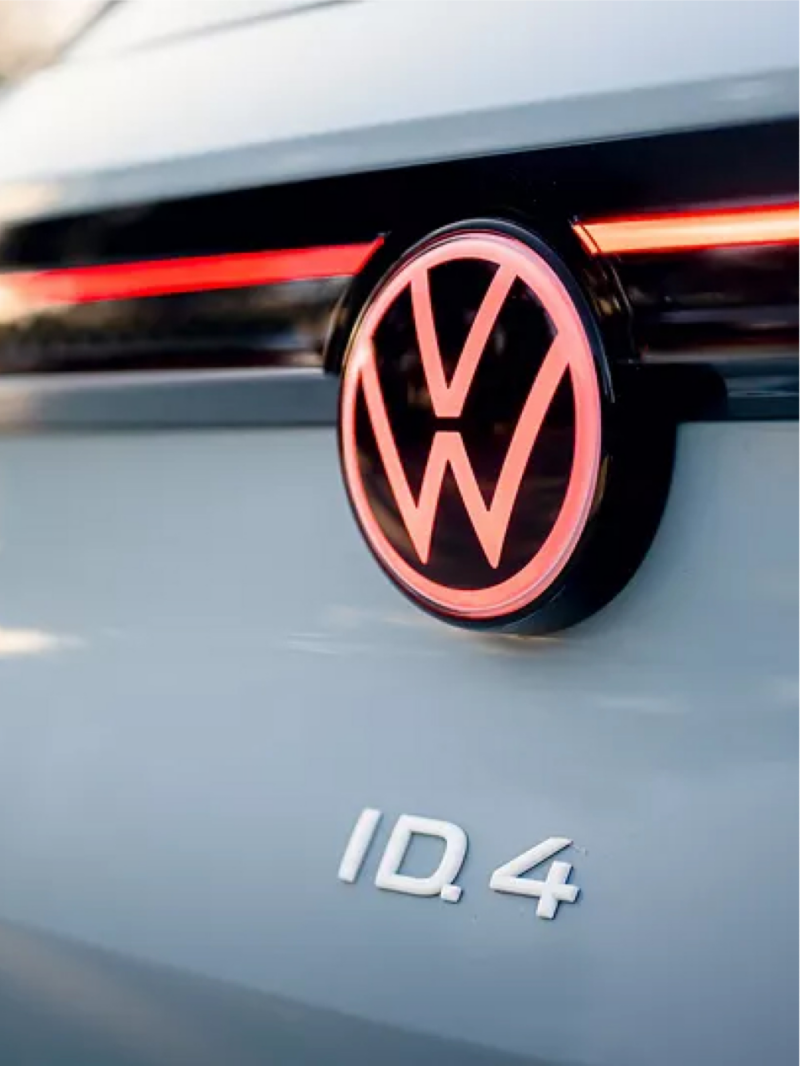 VW logo on an ID.4 model.