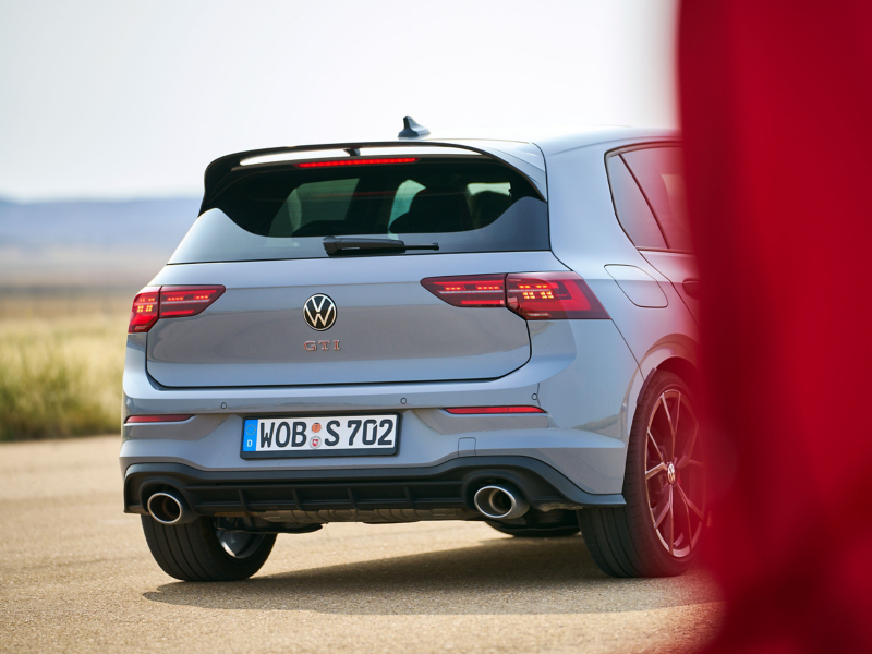 VW Golf GTI with illuminated brake lights