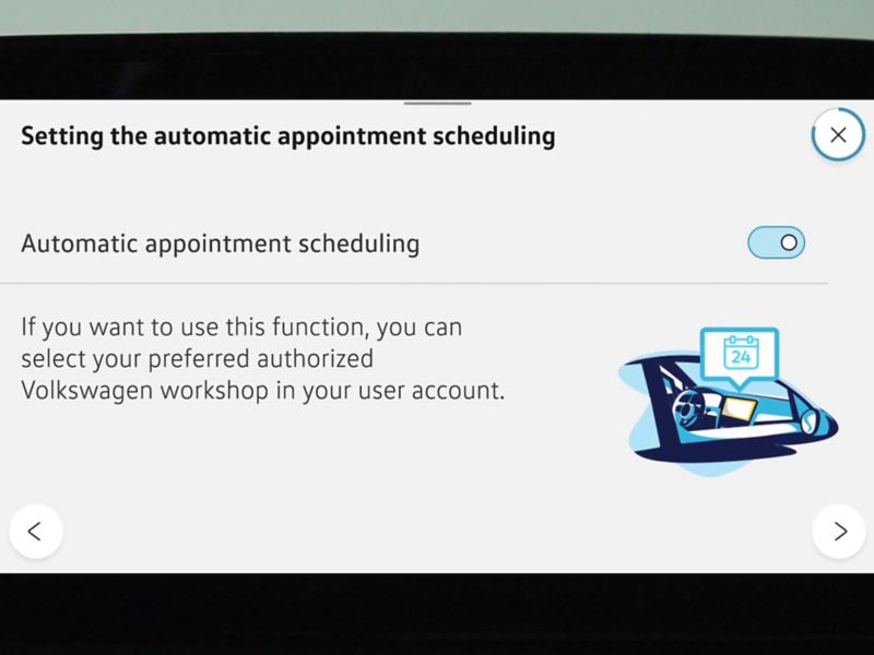 Immagine dell'impostazione della pianificazione automatica degli appuntamenti Service – aggiornamento ID. software 3.0