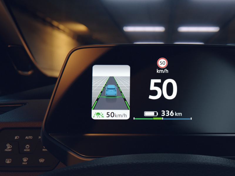 Panel de visualización de la distancia recorrida de un vehículo Volkswagen
