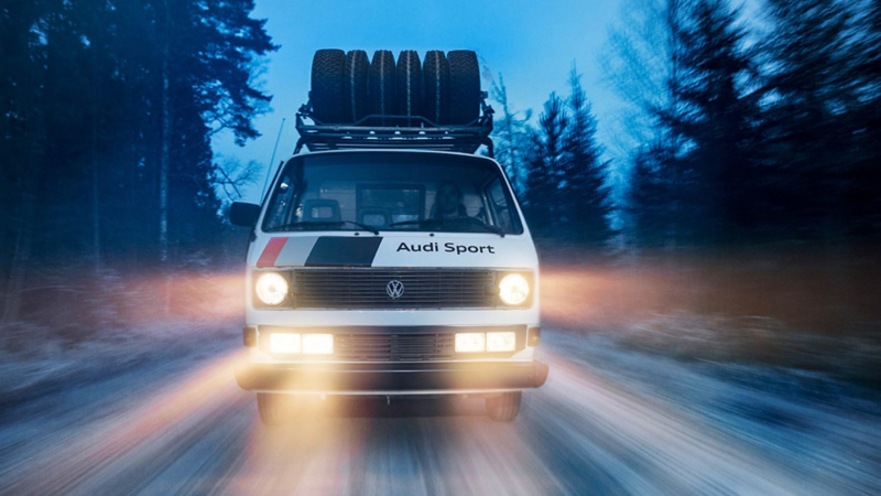 Audi Sport-bussen på väg