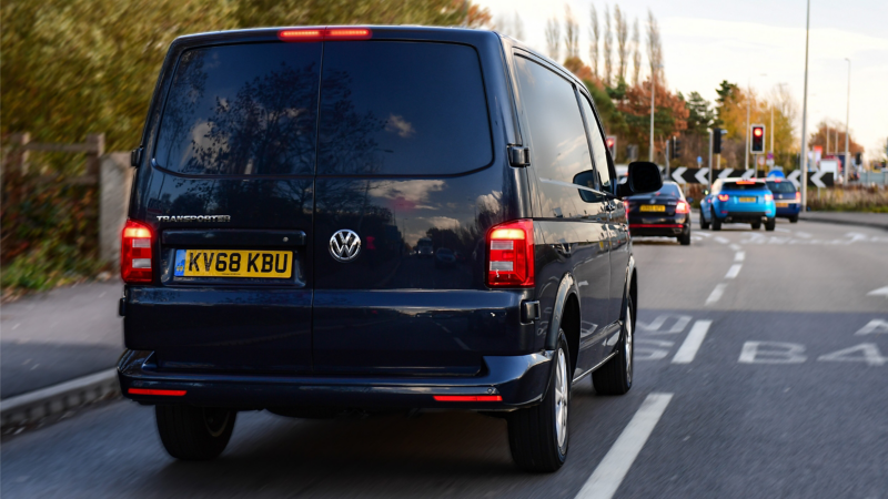 VW van braking point on the road