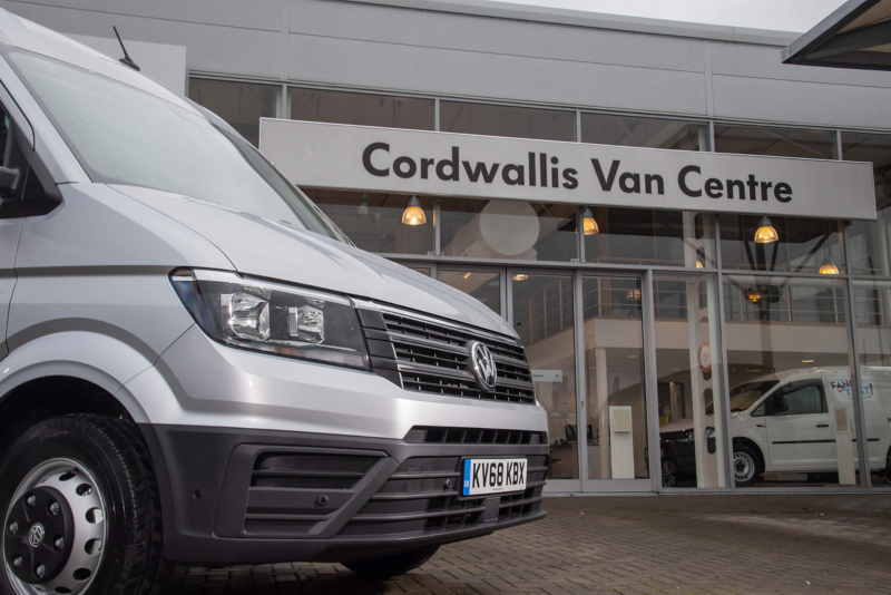 Volkswagen van outside Cordwallis Van Centre