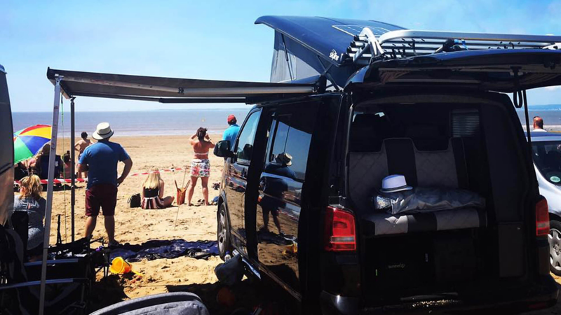 California parked on the beach