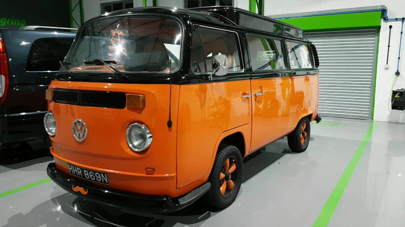 Volkswagen 1975 Devon parked in a garage