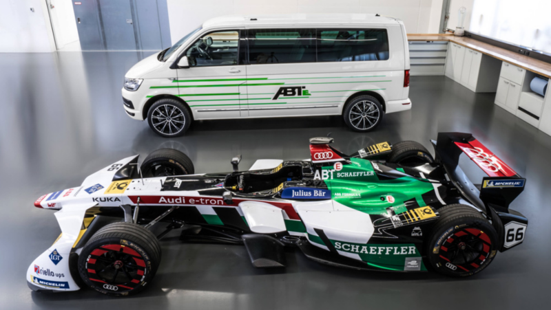 ABT formel E och VW Transporter elbil