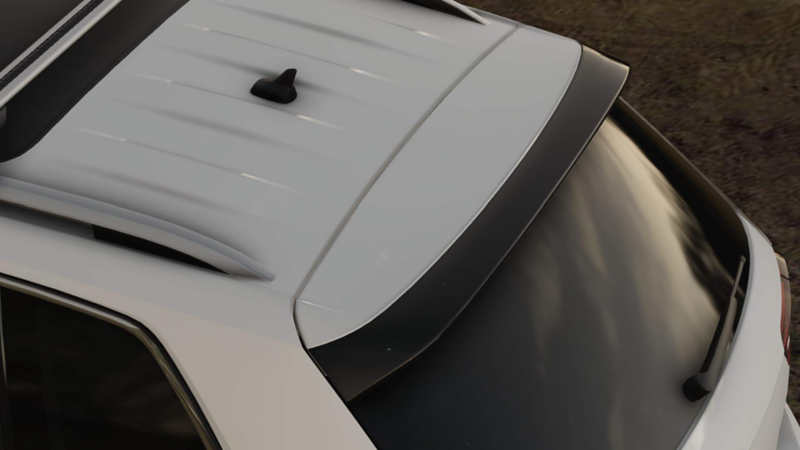 Alerón para Tiguan 2023, visto con ayuda de Virtual Studio.