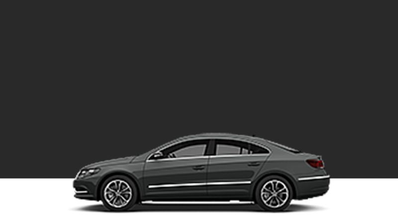 Side view of a Volkswagen CC on a black background