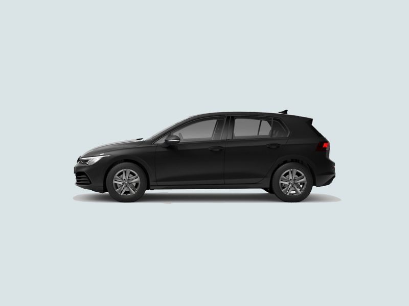 Profile view of a black Volkswagen Golf