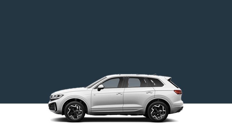 Side view of a VW Touareg on a grey background