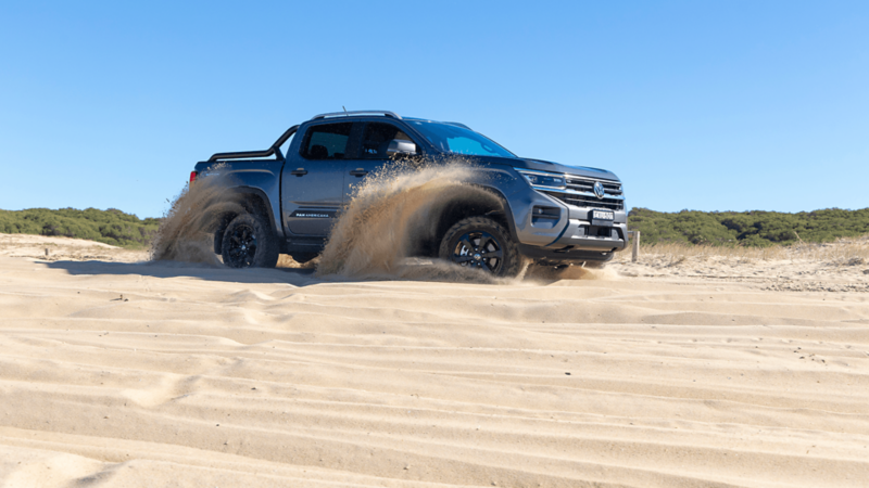 Amarok driving on sand