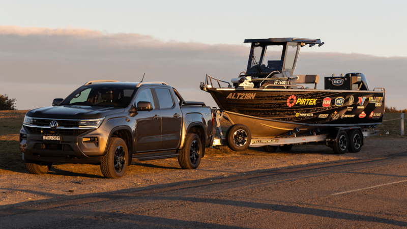 Amarok towing a boat