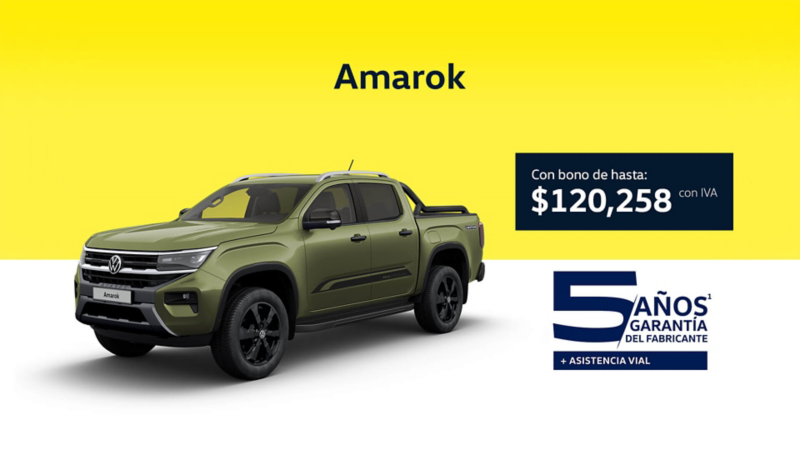 Adquiere una camioneta de trabajo tipo pickup VW Amarok