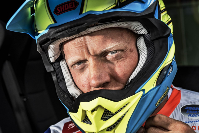Porträtt av Anders Eriksson, sjufaldig världsmästare i enduro