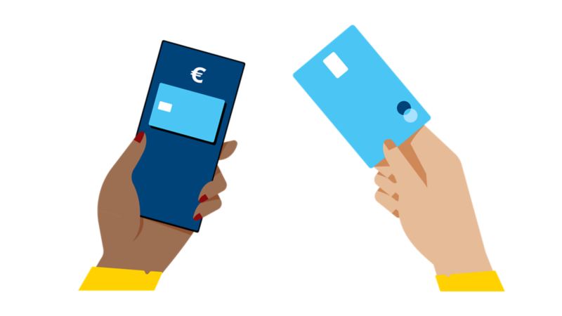 Iconen voor de betaalmogelijkheden app, laadkaart of NFC-communicatie