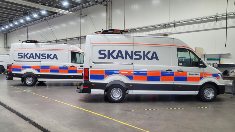 Specialbyggda VW Crafter till Skanska
