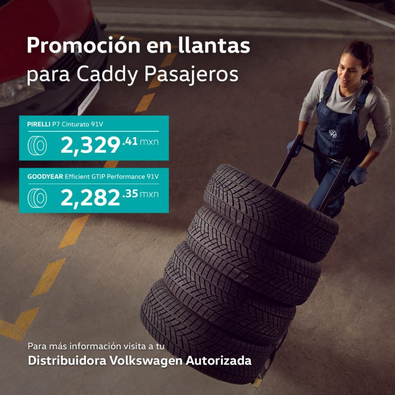 Promoción en llantas para VW Caddy Pasajeros