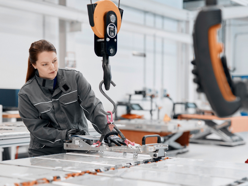 Woman working in factory