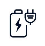 Battery symbol with a plug symbol