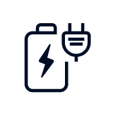 Battery symbol with a plug symbol