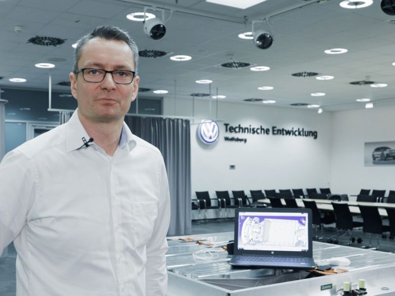Norman Tenneberg in Wolfsburg at the technical development