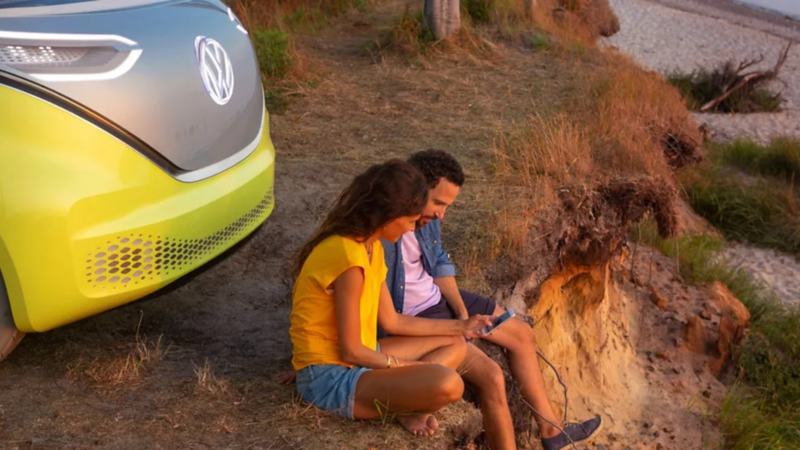 Parte frontal de ID. Buzz, vehículo eléctrico prototipo de la familia VW