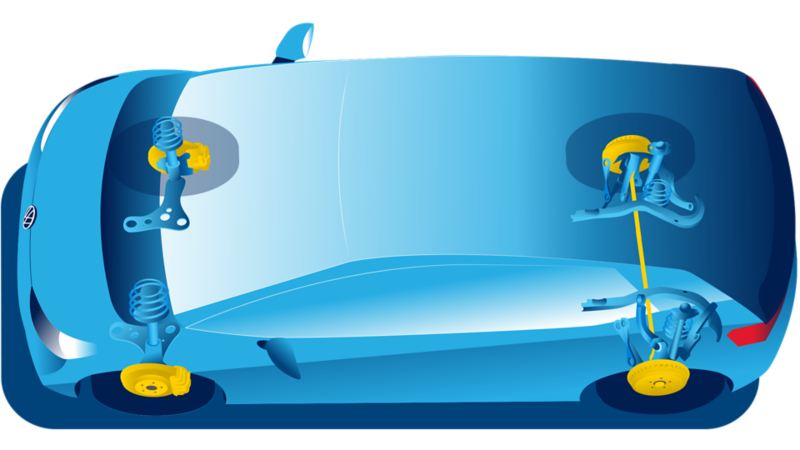 Illustration: Die Scheibenbremsen eines VW ID. Modells.