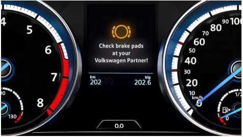 Volkswagen Brakes warning light contact local Volkswagen retailer
