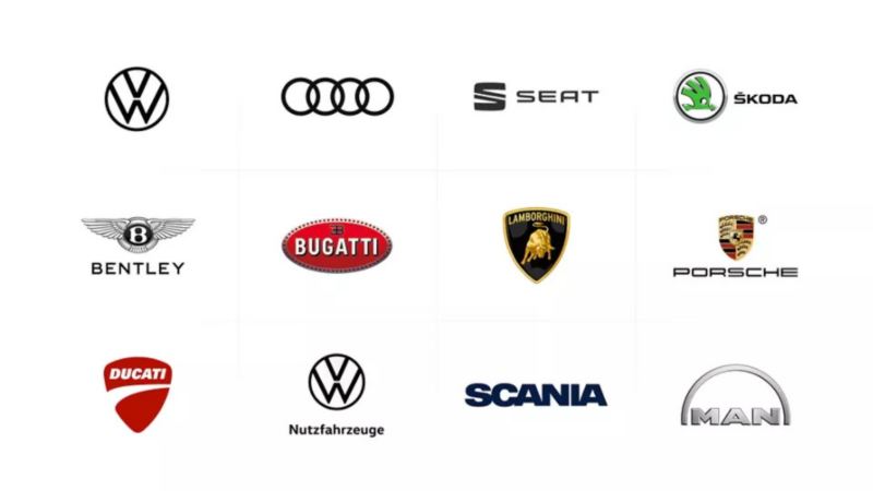 Volkswagen group brand logos 