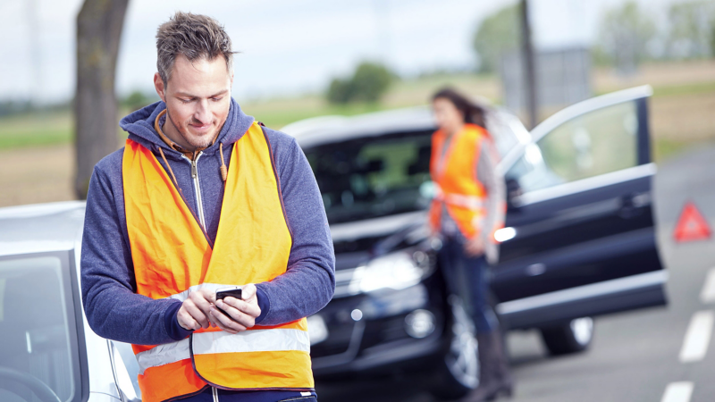 Volkswagen repair engineer, attending a breakdown