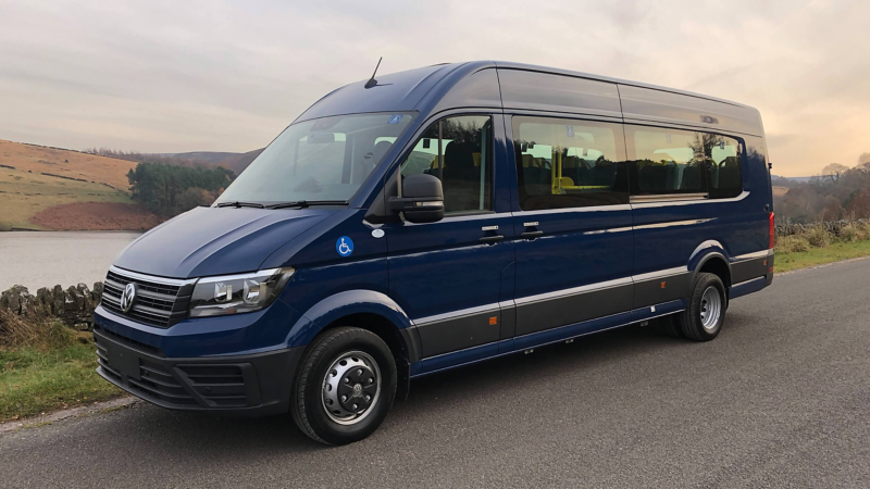 Photo showing a converted VW Crafter. 