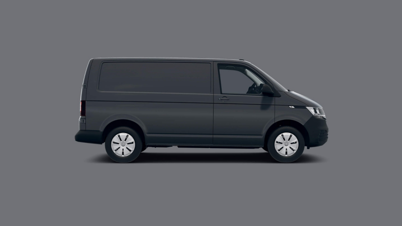 Blue VW Transporter panel van side view