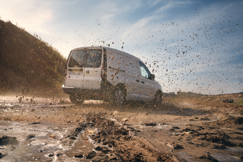 Volkswagen Caddy in the mud