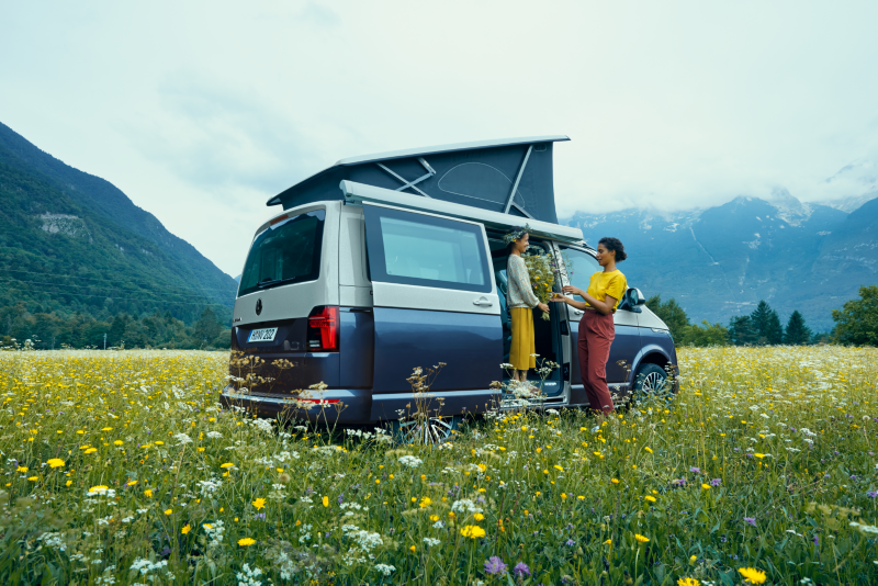 California parked up in a field