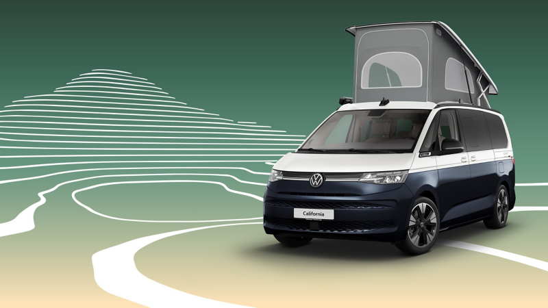 VW California with the awning set up.